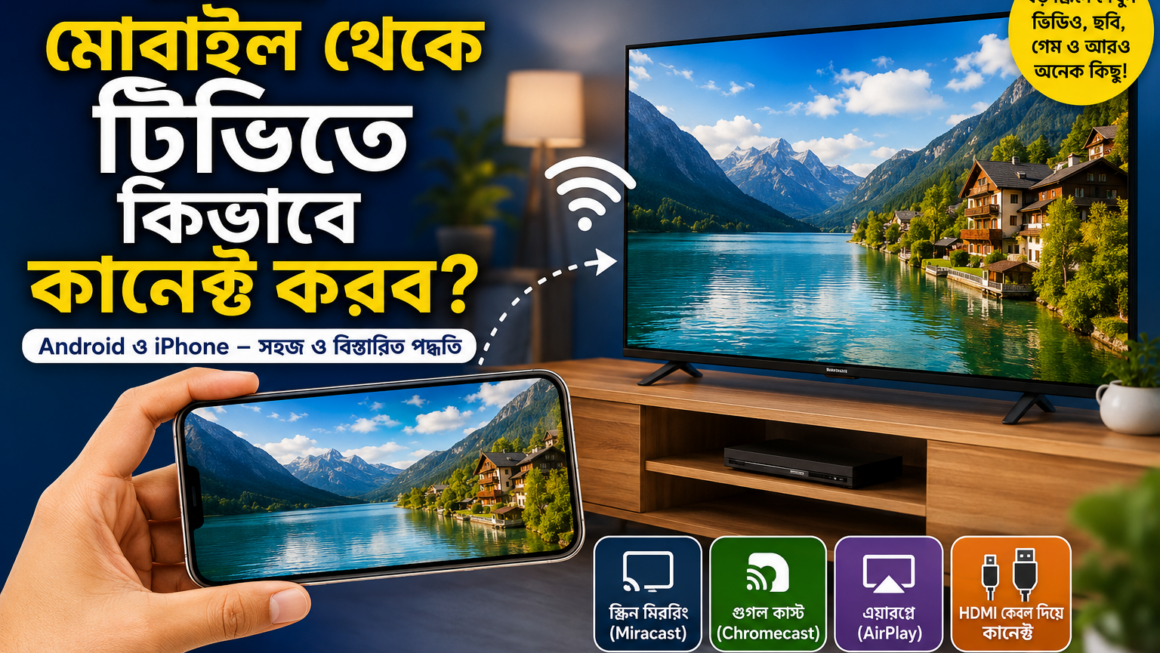 মোবাইল থেকে টিভিতে কিভাবে কানেক্ট