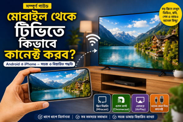 মোবাইল থেকে টিভিতে কিভাবে কানেক্ট করব? ৫ মিনিটে জেনে নিন